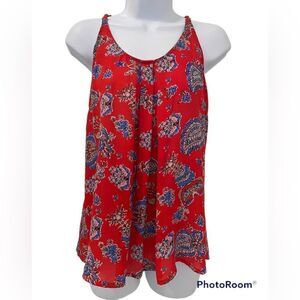 Cynthia Rowley red paisley sleeveless blouse. Size Medium
